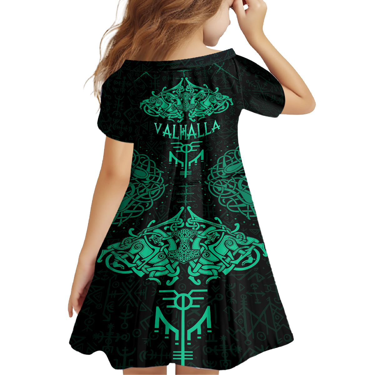 Viking Kid Short Sleeve Dress Valhalla's Eternal Glory - Wonder Print Shop