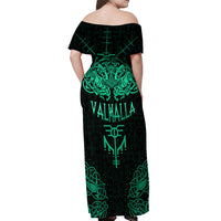 Viking Off Shoulder Maxi Dress Valhalla's Eternal Glory - Wonder Print Shop