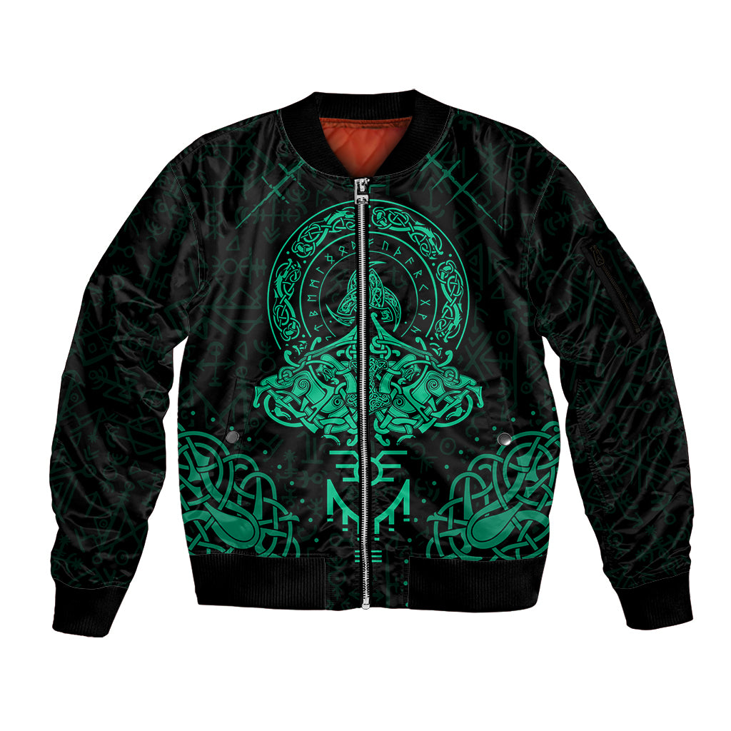 Viking Sleeve Zip Bomber Jacket Valhalla's Eternal Glory - Wonder Print Shop