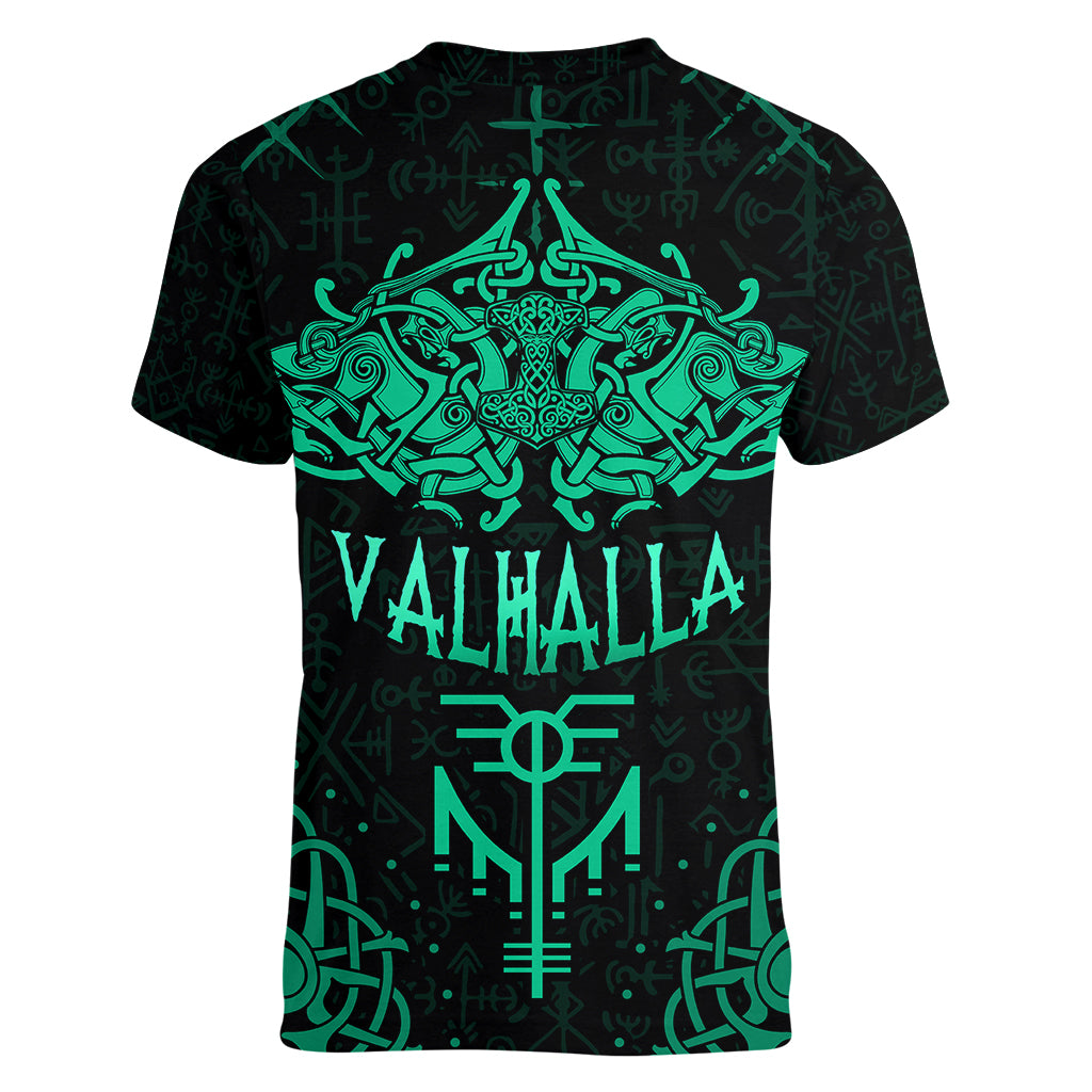 Viking Women V Neck T Shirt Valhalla's Eternal Glory - Wonder Print Shop