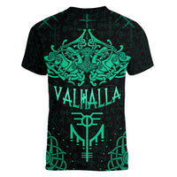 Viking Women V Neck T Shirt Valhalla's Eternal Glory - Wonder Print Shop