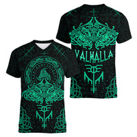 Viking Women V Neck T Shirt Valhalla's Eternal Glory - Wonder Print Shop