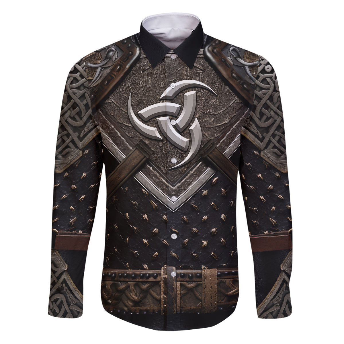 Legendary Viking Armor Family Matching Puletasi Dress and Hawaiian Shirt Triple Horn Saga - Wonder Print Shop