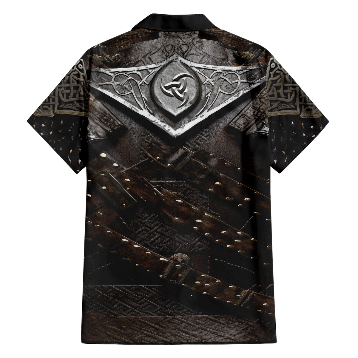 Legendary Viking Armor Family Matching Short Sleeve Bodycon Dress and Hawaiian Shirt Triple Horn Saga - Wonder Print Shop