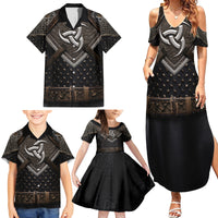 Legendary Viking Armor Family Matching Summer Maxi Dress and Hawaiian Shirt Triple Horn Saga - Wonder Print Shop