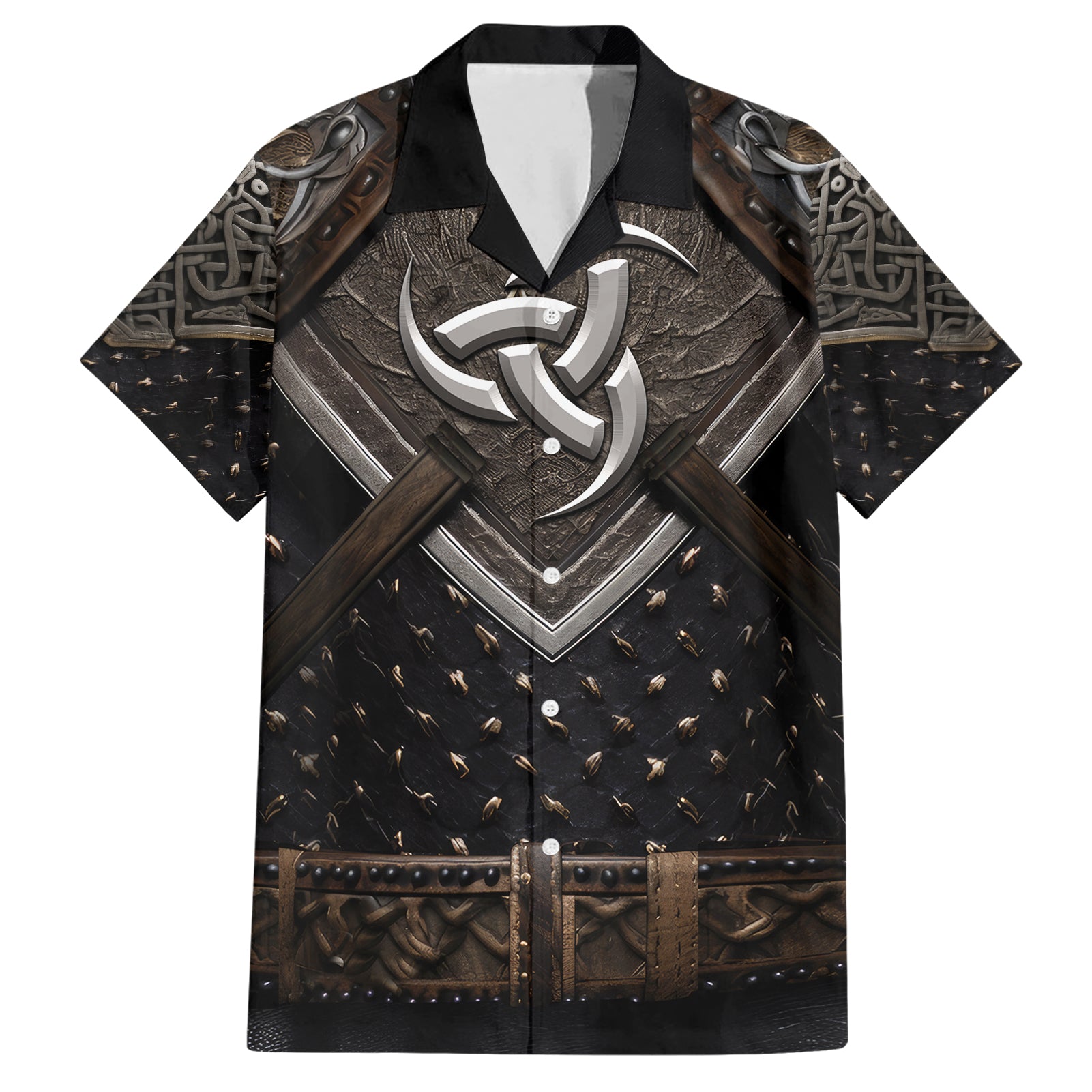 Legendary Viking Armor Hawaiian Shirt Triple Horn Saga - Wonder Print Shop