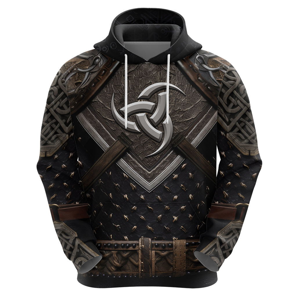 Legendary Viking Armor Hoodie Triple Horn Saga - Wonder Print Shop