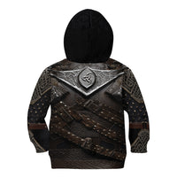 Legendary Viking Armor Kid Hoodie Triple Horn Saga - Wonder Print Shop