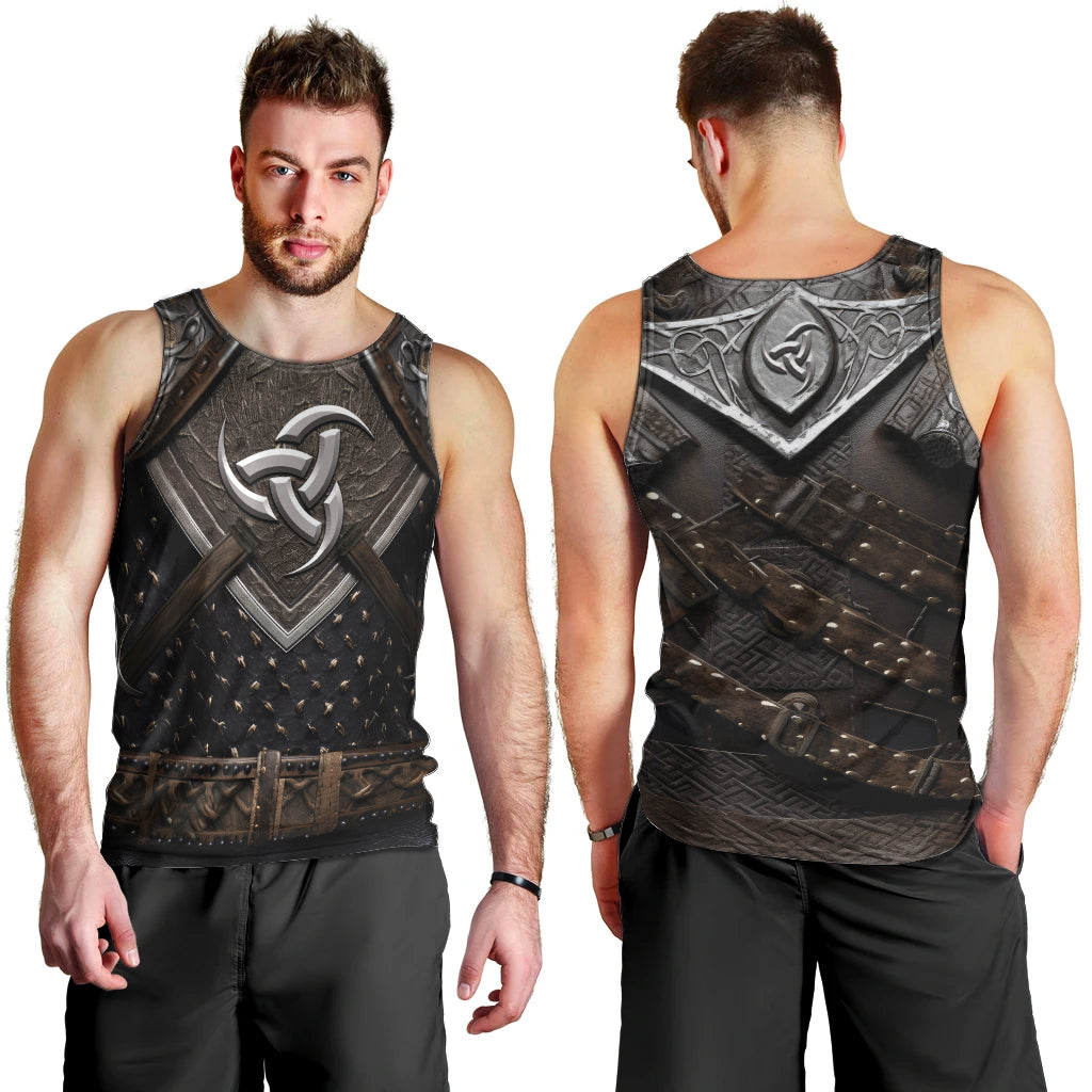 Legendary Viking Armor Men Tank Top Triple Horn Saga - Wonder Print Shop