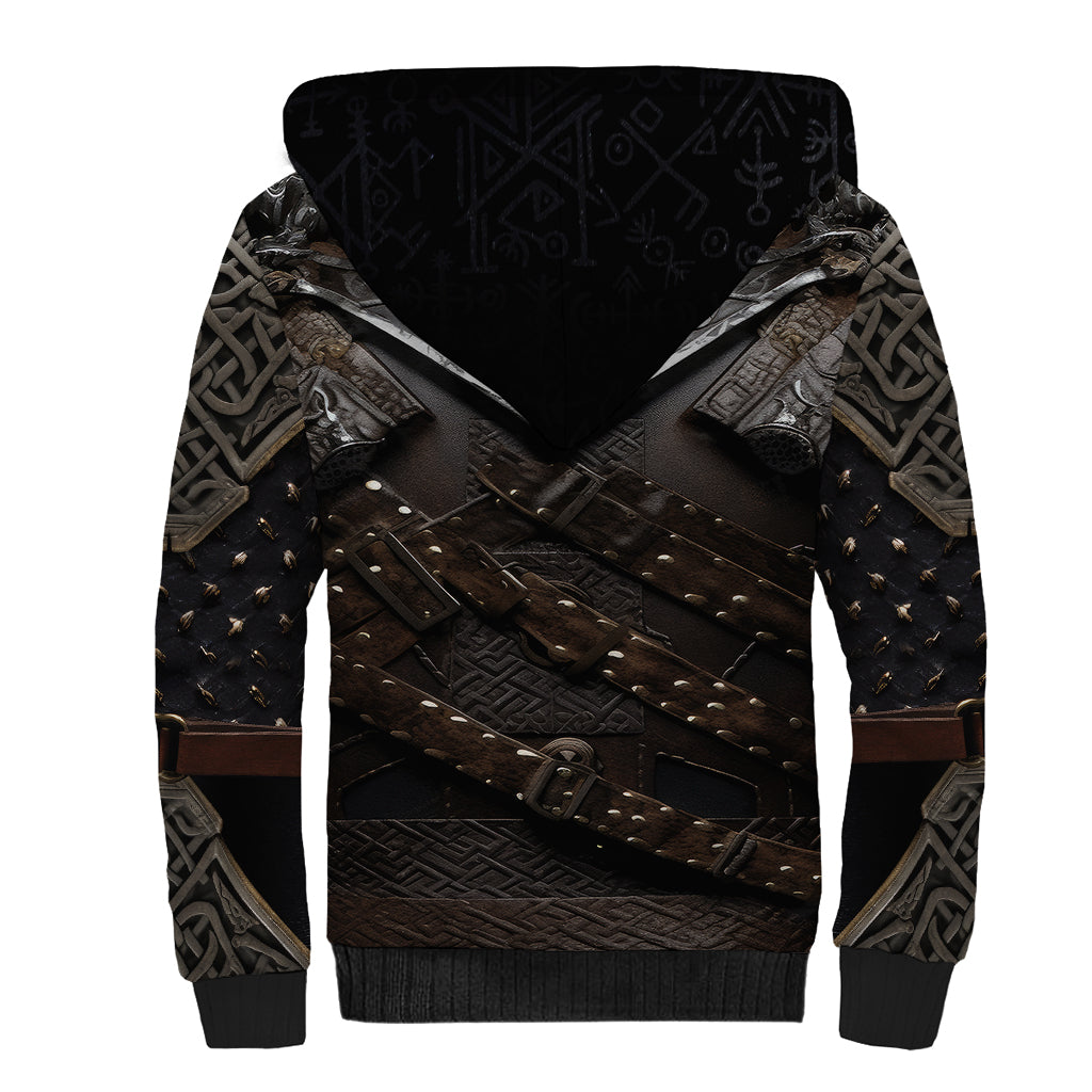 Legendary Viking Armor Sherpa Hoodie Triple Horn Saga - Wonder Print Shop