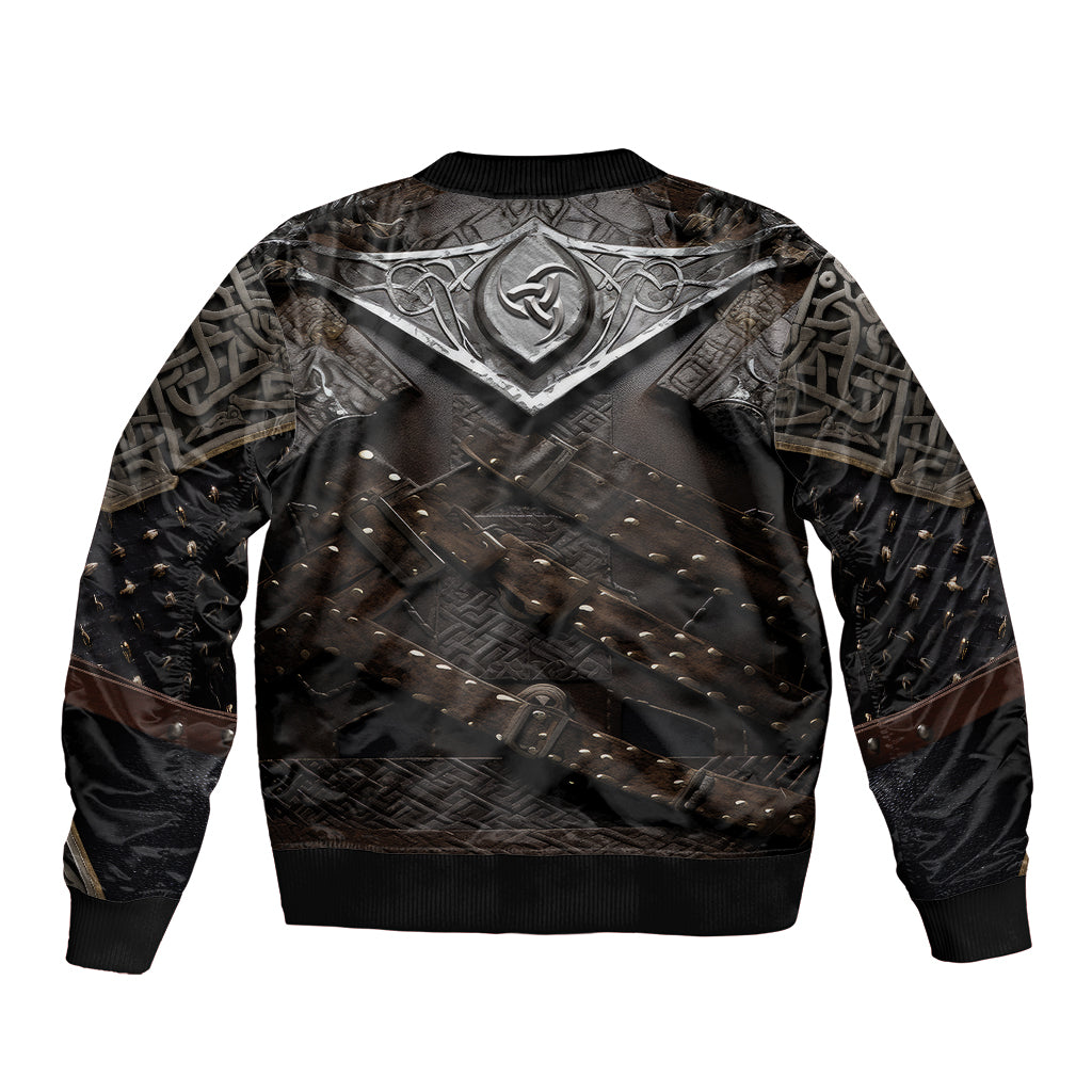 Legendary Viking Armor Sleeve Zip Bomber Jacket Triple Horn Saga - Wonder Print Shop
