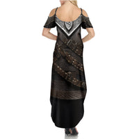 Legendary Viking Armor Summer Maxi Dress Triple Horn Saga - Wonder Print Shop
