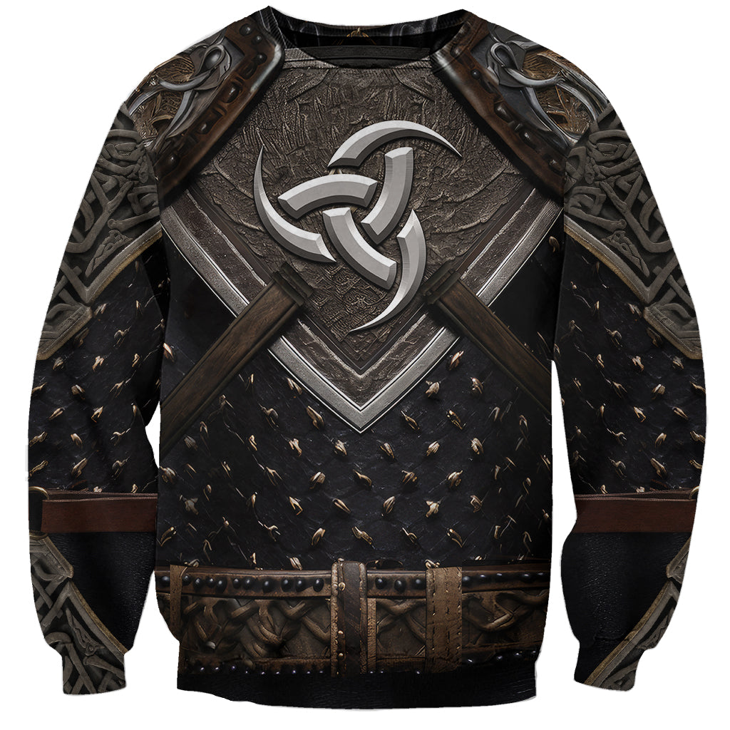 Legendary Viking Armor Sweatshirt Triple Horn Saga - Wonder Print Shop
