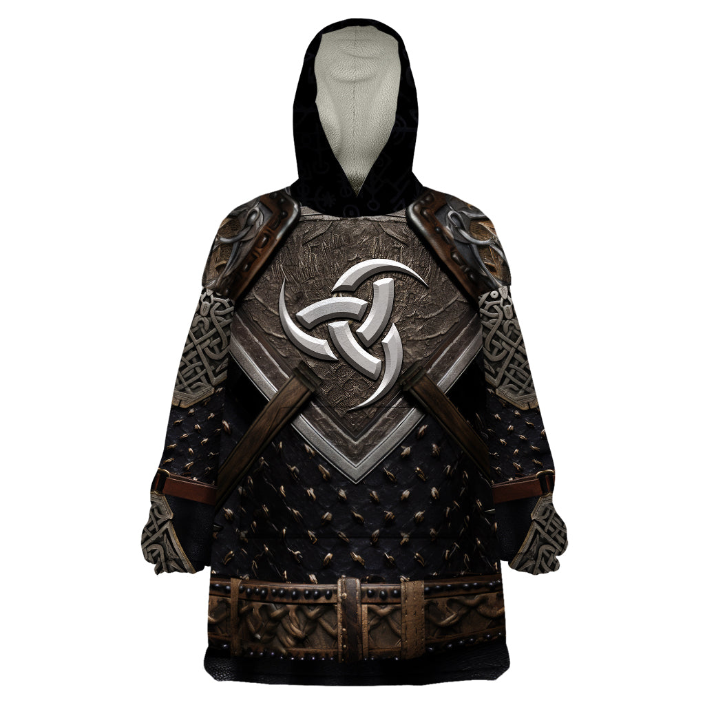 Legendary Viking Armor Wearable Blanket Hoodie Triple Horn Saga - Wonder Print Shop