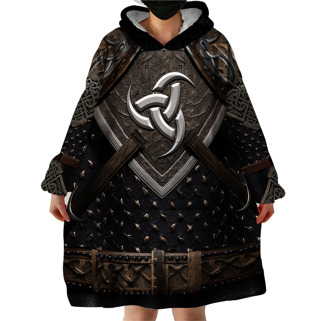 Legendary Viking Armor Wearable Blanket Hoodie Triple Horn Saga - Wonder Print Shop