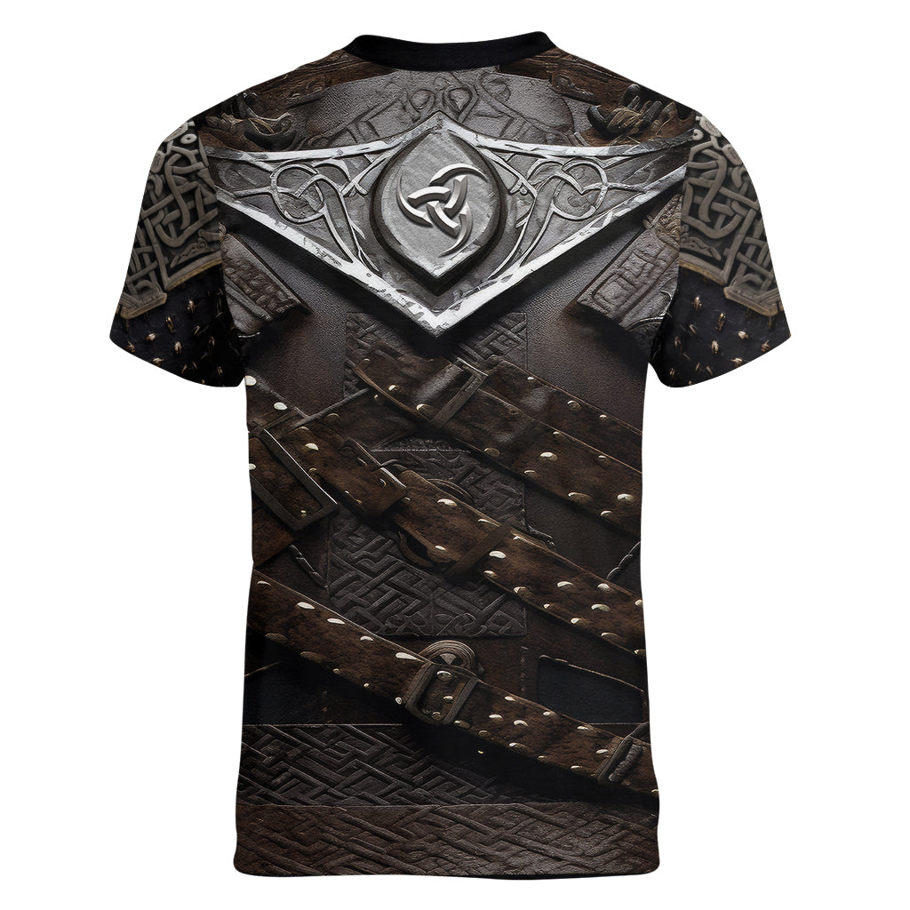 Legendary Viking Armor Women V Neck T Shirt Triple Horn Saga - Wonder Print Shop