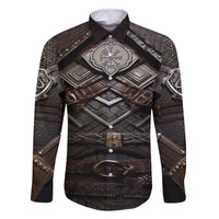 Viking Warrior Armor Family Matching Mermaid Dress and Hawaiian Shirt Fenrir Wolf Symbol - Wonder Print Shop