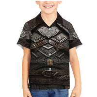 Viking Warrior Armor Family Matching Mermaid Dress and Hawaiian Shirt Fenrir Wolf Symbol - Wonder Print Shop