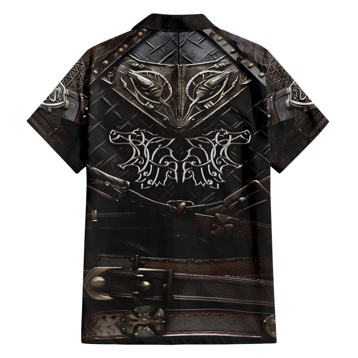 Viking Warrior Armor Family Matching Summer Maxi Dress and Hawaiian Shirt Fenrir Wolf Symbol - Wonder Print Shop