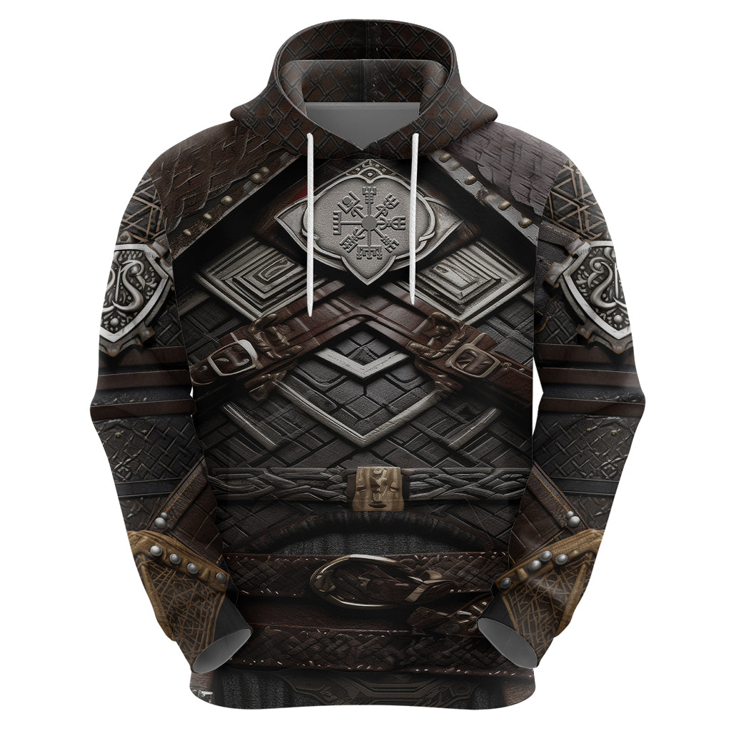 Viking Warrior Armor Hoodie Fenrir Wolf Symbol - Wonder Print Shop
