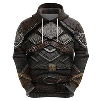Viking Warrior Armor Hoodie Fenrir Wolf Symbol - Wonder Print Shop