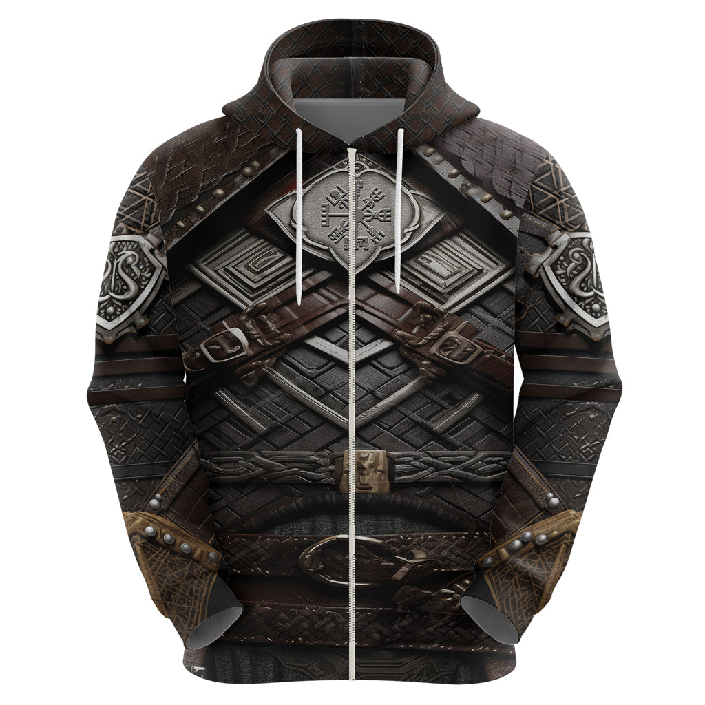 Viking Warrior Armor Hoodie Fenrir Wolf Symbol - Wonder Print Shop