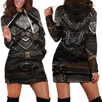 Viking Warrior Armor Hoodie Dress Fenrir Wolf Symbol - Wonder Print Shop