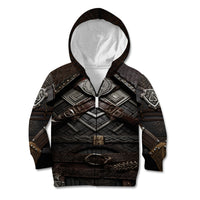 Viking Warrior Armor Kid Hoodie Fenrir Wolf Symbol - Wonder Print Shop