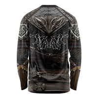 Viking Warrior Armor Long Sleeve Shirt Fenrir Wolf Symbol - Wonder Print Shop