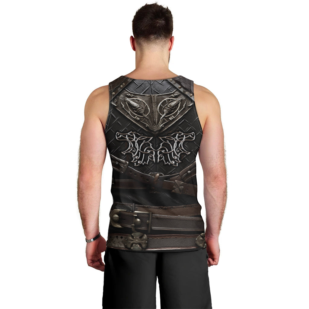 Viking Warrior Armor Men Tank Top Fenrir Wolf Symbol - Wonder Print Shop