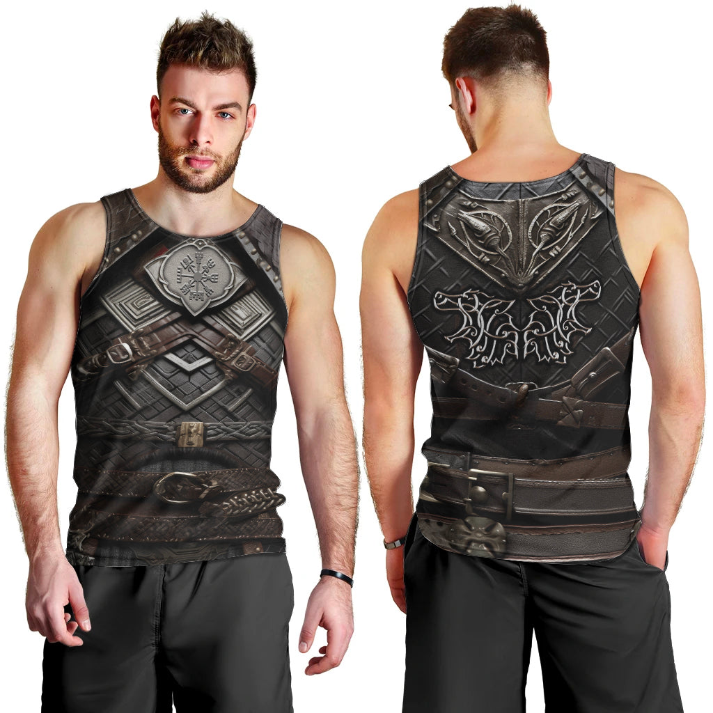 Viking Warrior Armor Men Tank Top Fenrir Wolf Symbol - Wonder Print Shop