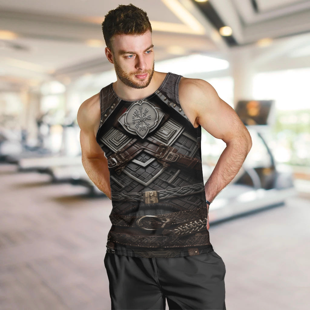 Viking Warrior Armor Men Tank Top Fenrir Wolf Symbol - Wonder Print Shop