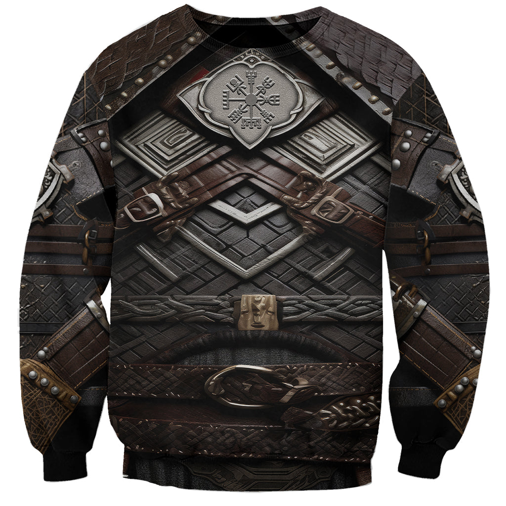Viking Warrior Armor Sweatshirt Fenrir Wolf Symbol - Wonder Print Shop