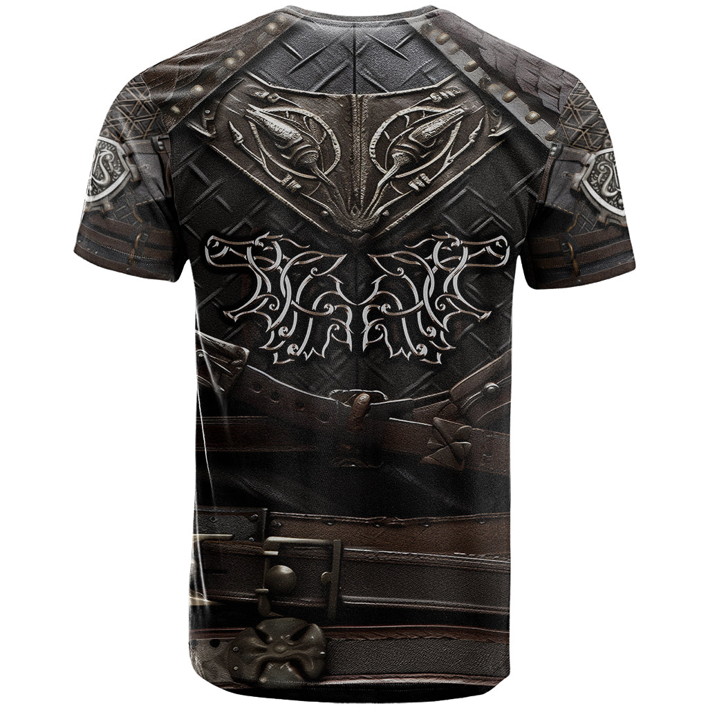 Viking Warrior Armor T Shirt Fenrir Wolf Symbol - Wonder Print Shop