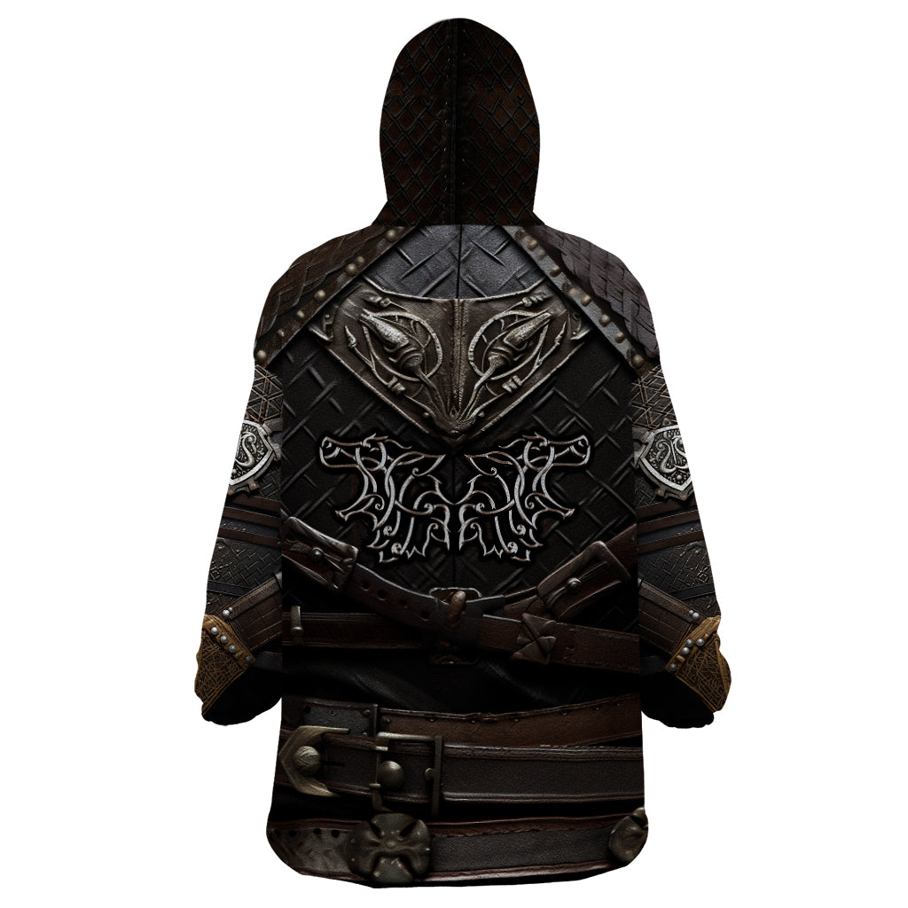 Viking Warrior Armor Wearable Blanket Hoodie Fenrir Wolf Symbol - Wonder Print Shop