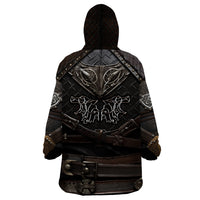 Viking Warrior Armor Wearable Blanket Hoodie Fenrir Wolf Symbol - Wonder Print Shop