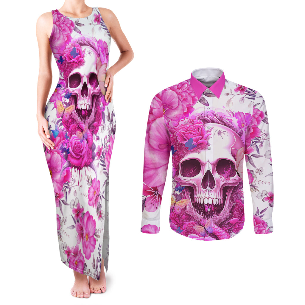 In My Next Life I Want To Be The Karma Fairy Couples Matching Tank Maxi Dress and Long Sleeve Button Shirts - Wonder Print Shop