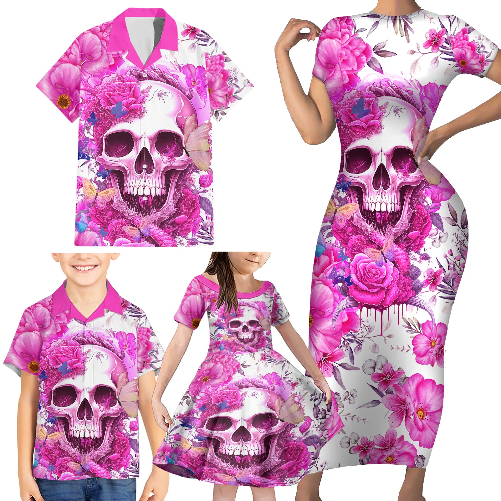 In My Next Life I Want To Be The Karma Fairy Family Matching Short Sleeve Bodycon Dress and Hawaiian Shirt - Wonder Print Shop