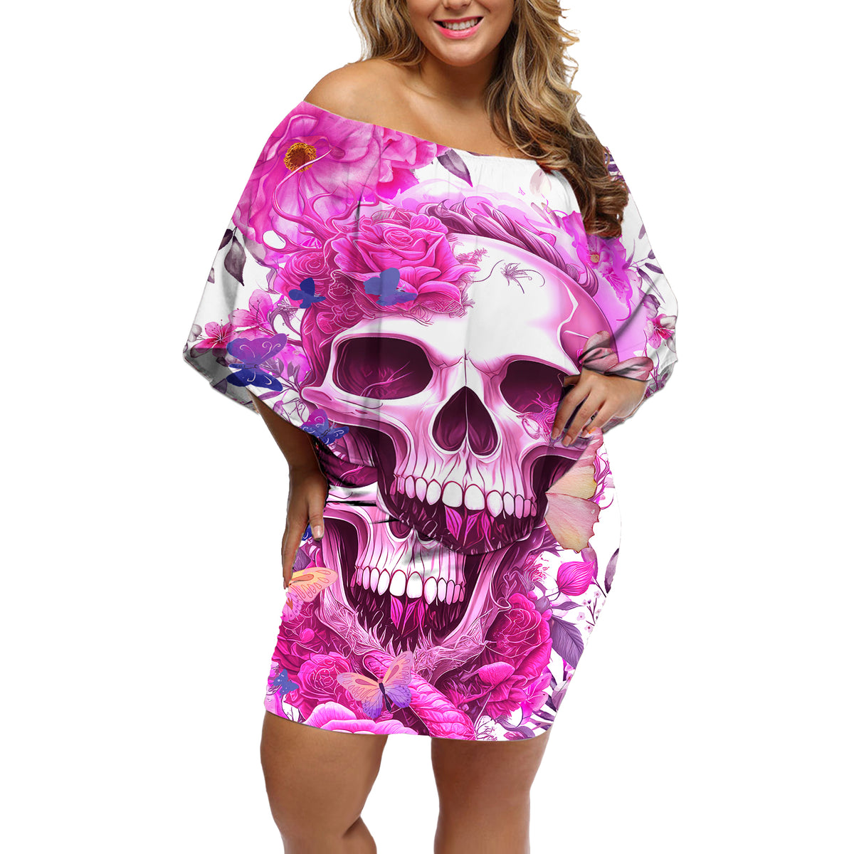 In My Next Life I Want To Be The Karma Fairy Off Shoulder Short Dress - Wonder Print Shop