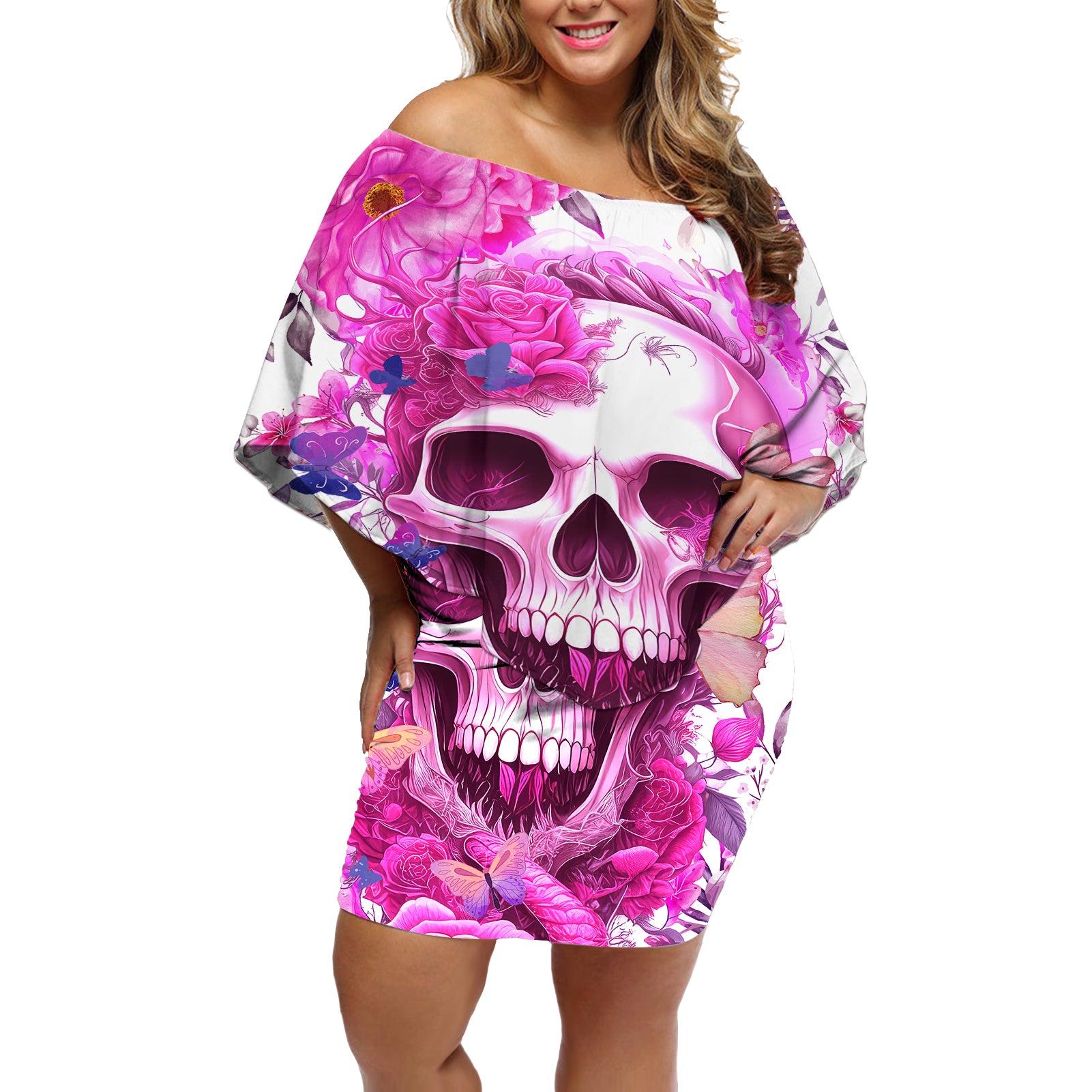 In My Next Life I Want To Be The Karma Fairy Off Shoulder Short Dress - Wonder Print Shop