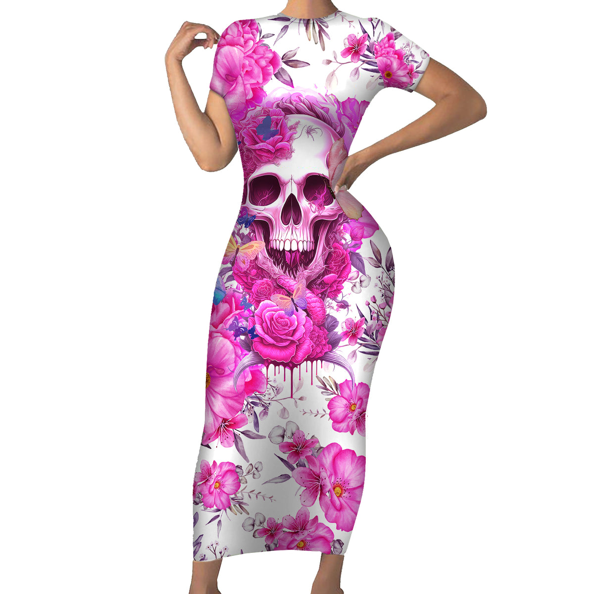 In My Next Life I Want To Be The Karma Fairy Short Sleeve Bodycon Dress - Wonder Print Shop