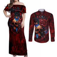 But My Go F Your Self Is Fully Couples Matching Off Shoulder Maxi Dress and Long Sleeve Button Shirts - Wonder Print Shop