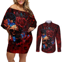 But My Go F Your Self Is Fully Couples Matching Off Shoulder Short Dress and Long Sleeve Button Shirts - Wonder Print Shop