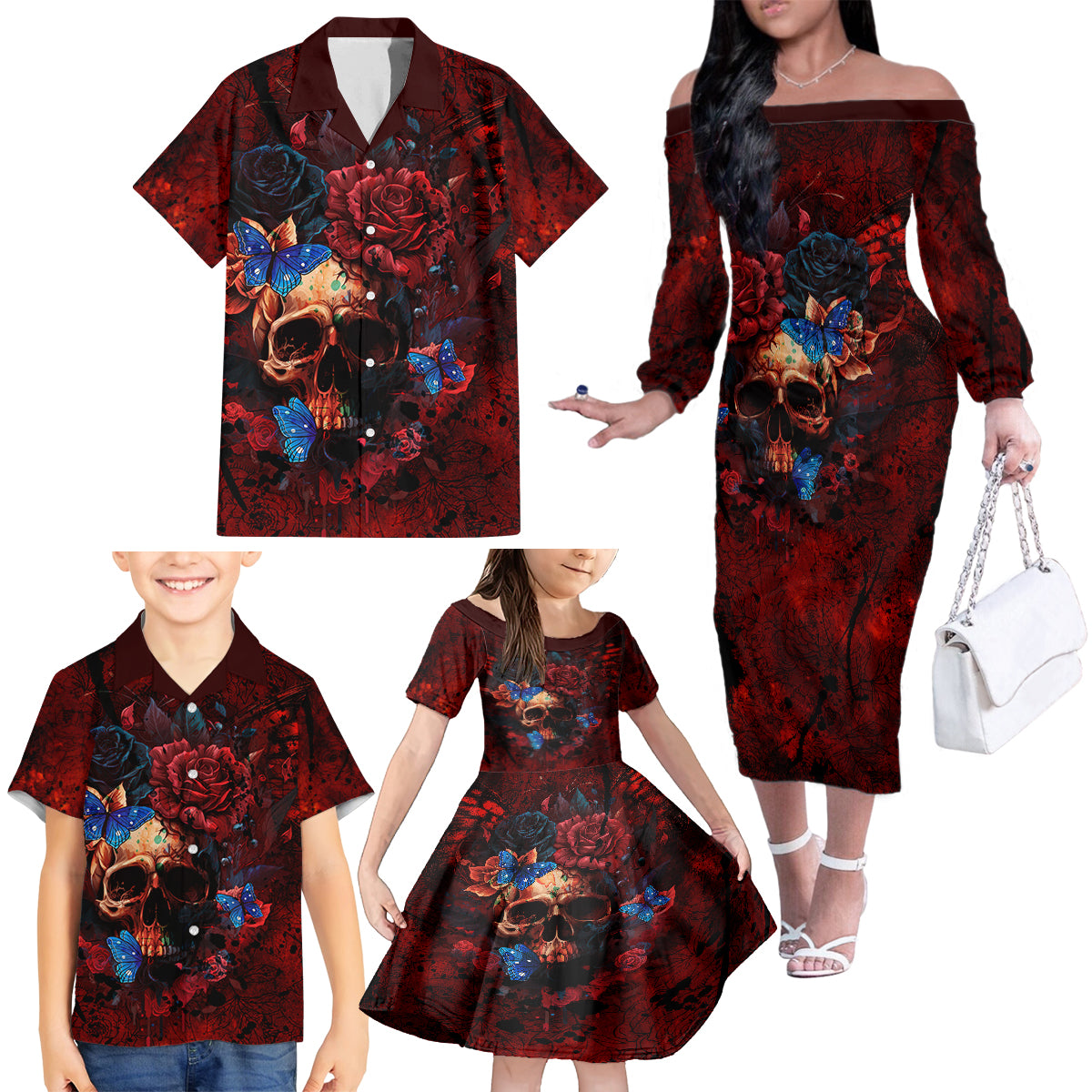 But My Go F Your Self Is Fully Family Matching Off Shoulder Long Sleeve Dress and Hawaiian Shirt - Wonder Print Shop