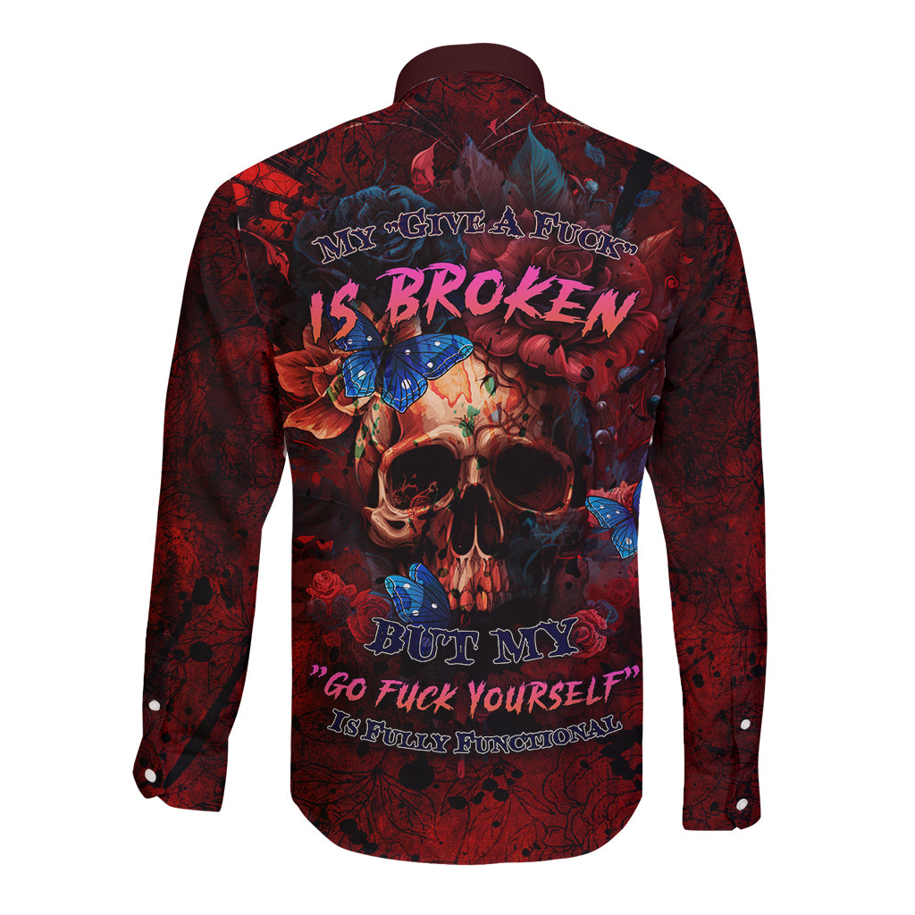 But My Go F Your Self Is Fully Long Sleeve Button Shirt - Wonder Print Shop