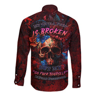 But My Go F Your Self Is Fully Long Sleeve Button Shirt - Wonder Print Shop