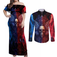 I am Who I Am Your Approval Isn't Needed Couples Matching Off Shoulder Maxi Dress and Long Sleeve Button Shirts - Wonder Print Shop