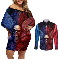 I am Who I Am Your Approval Isn't Needed Couples Matching Off Shoulder Short Dress and Long Sleeve Button Shirts - Wonder Print Shop