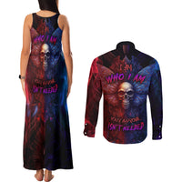 I am Who I Am Your Approval Isn't Needed Couples Matching Tank Maxi Dress and Long Sleeve Button Shirts - Wonder Print Shop