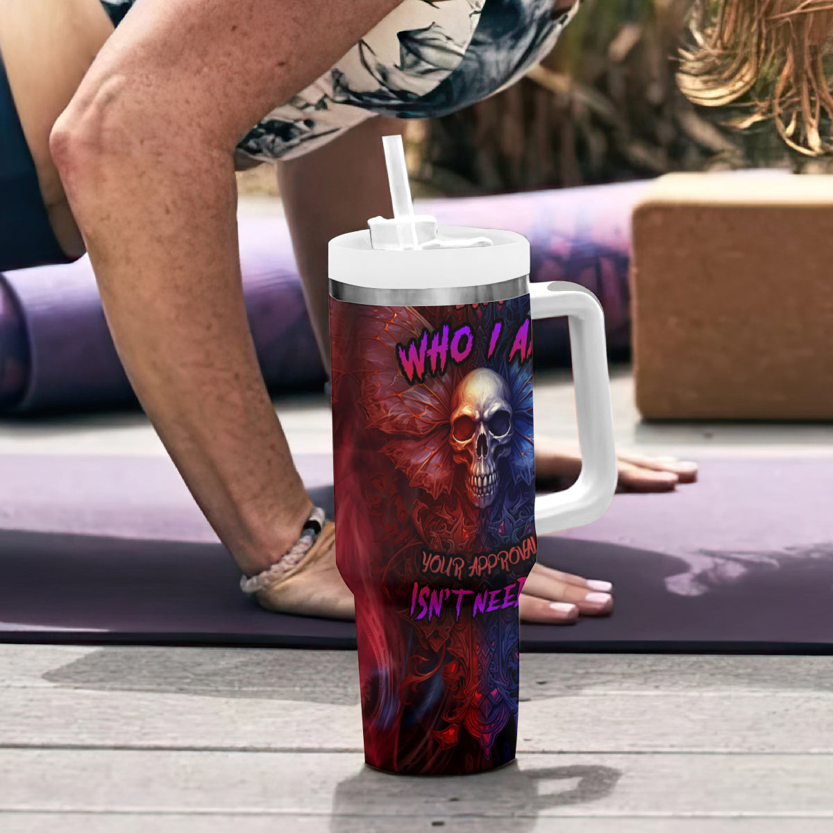 I am Who I Am Your Approval Isn't Needed Tumbler With Handle - Wonder Print Shop